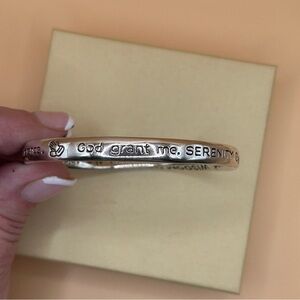 Silver Serenity Prayer Bangle Bracelet